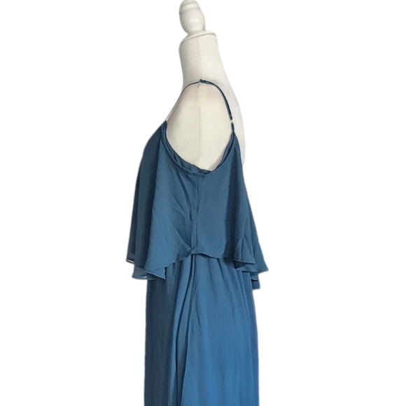 Bohme Teal Blue Off the Shoulder Maxi Dress Women's S Bridesmaid Formal - Picture 8 of 11